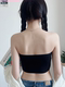 Black Modal Anti-Exposure Chest Cover Bandeau One-Piece Base Layer Strapless Non-Slip Underwear for Women Summer