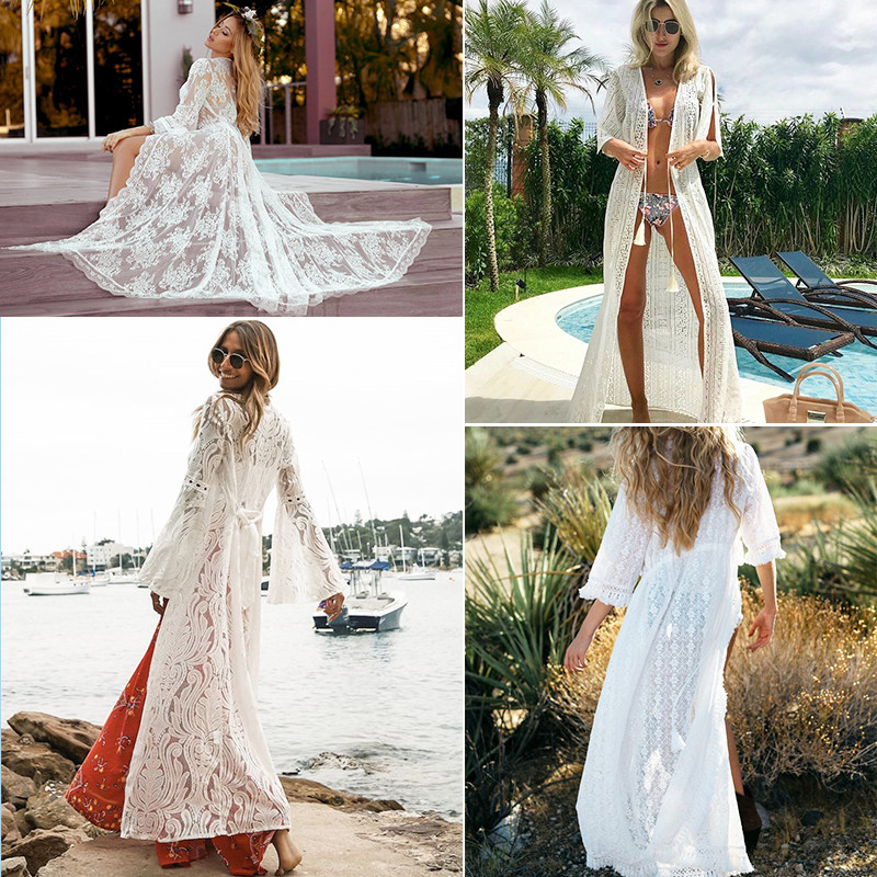 Bikini hooded sweatshirt 2022 new lace hood with long version of skirt swimsuit sunscreen for a seaside resort spa