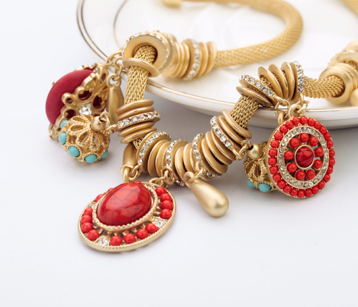 Alloy Fashion Geometric necklace(red) NHXW0117-red