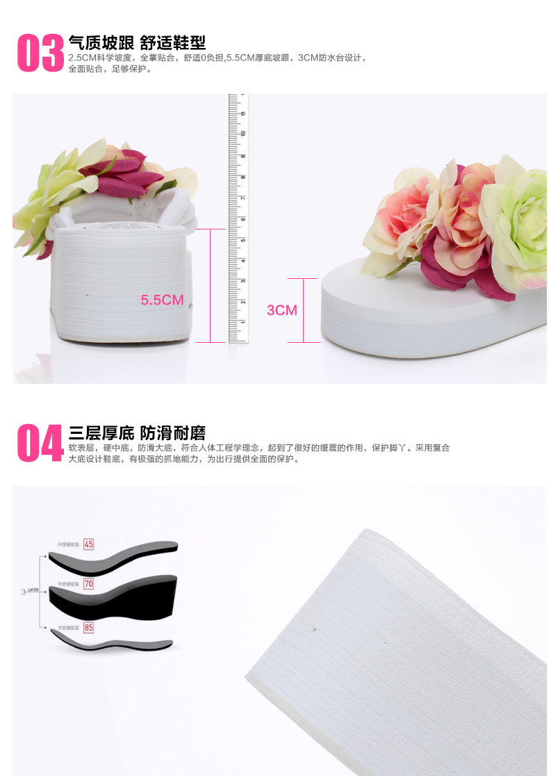 Plastic Fashionflip flop(Flower white -36) NHXW0183-Flower white -36