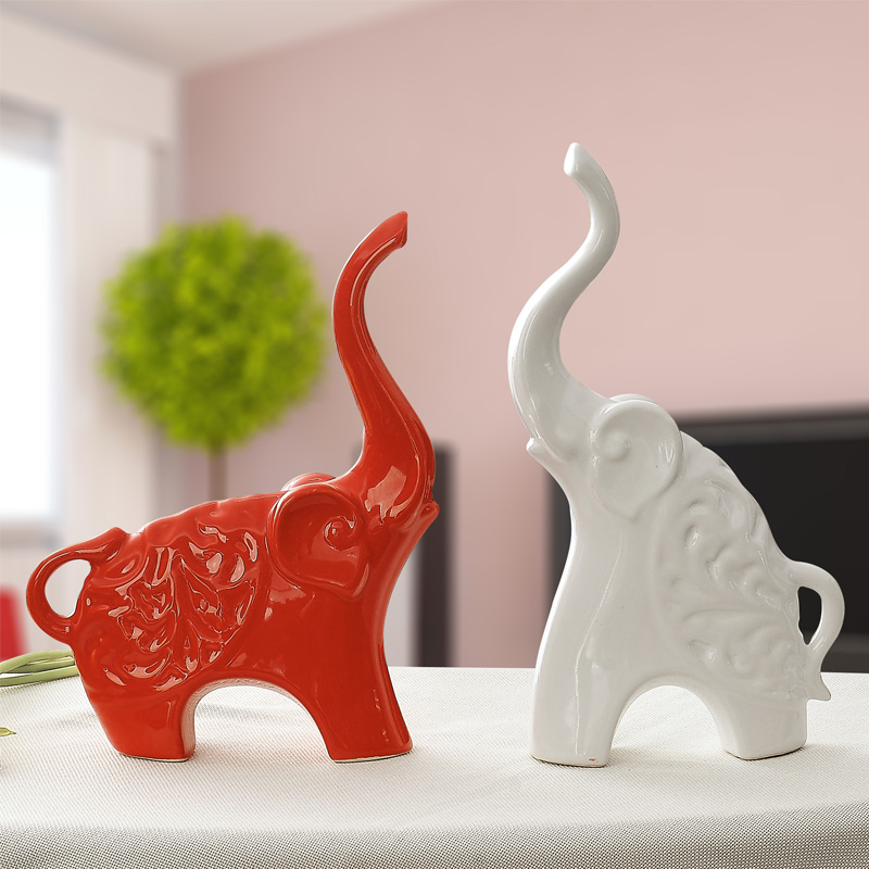 Creative home sitting room ark adornment TV ark place I and contracted porch bookcase elephant ceramics handicraft