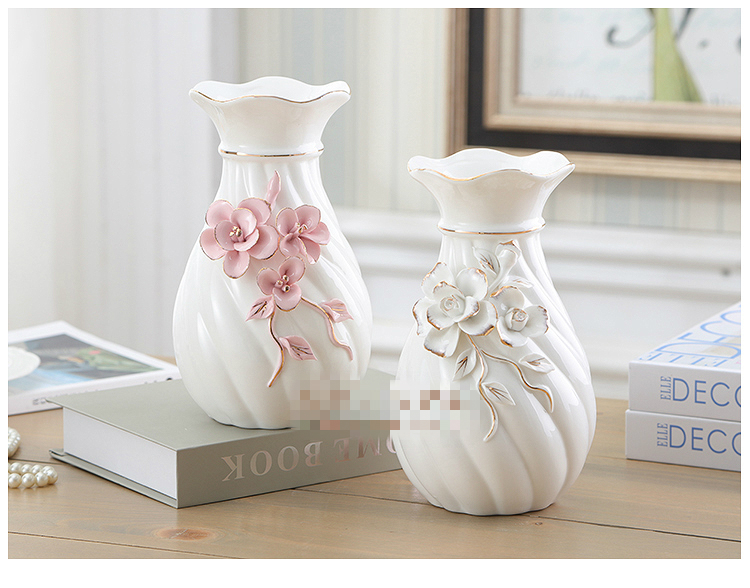 Ceramic vase furnishing articles sitting room flower arranging the Nordic creative contracted white table dry flower decoration American Europe type restoring ancient ways