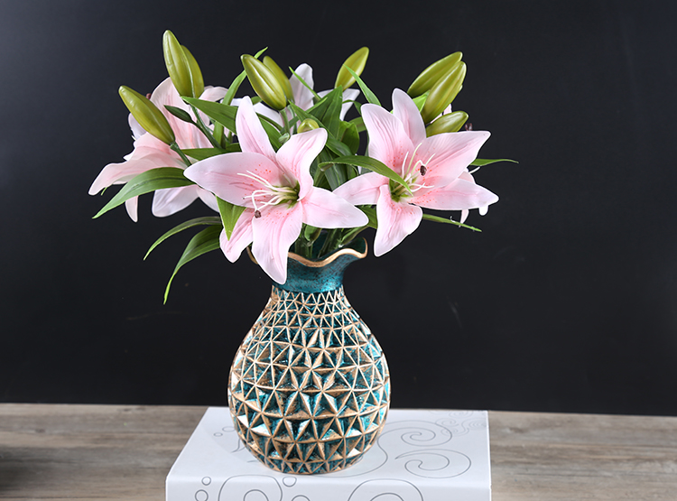 European vase sitting room dry flower arranging flowers ceramic furnishing articles American bedroom table household light key-2 luxury decoration