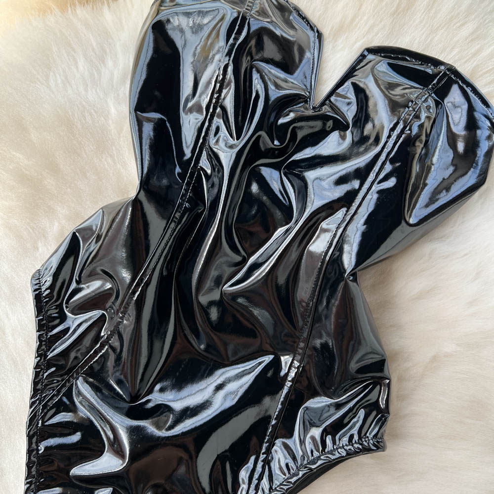 👑 性感到骨子里的性感V领PU皮连体衣 💃 - 穿上就让你成为街头焦点！-连体衣-淘宝好物网