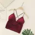 Châu Âu và Hoa Kỳ kỳ nghỉ phong cách retro rắn màu nhung gợi cảm V-cổ đeo chéo vest ngắn đoạn đai vành đai ngực hàng đầu áo nữ Áo ba lỗ