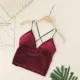 Châu Âu và Hoa Kỳ kỳ nghỉ phong cách retro rắn màu nhung gợi cảm V-cổ đeo chéo vest ngắn đoạn đai vành đai ngực hàng đầu áo nữ