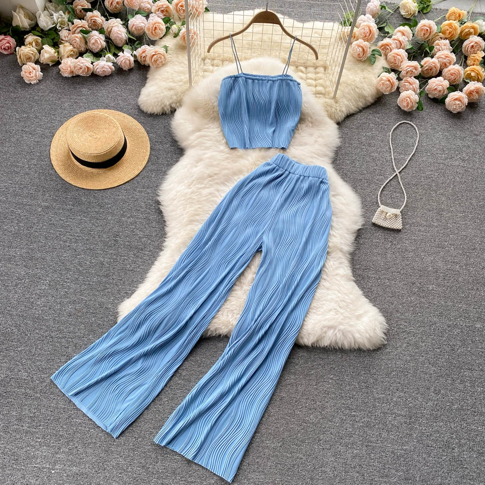 Women Summer Fashion Pants Set Sexy Off Shoulder Strapless Short Tops & High Waist Long Pants Two Piece Suits plus size jogging suits