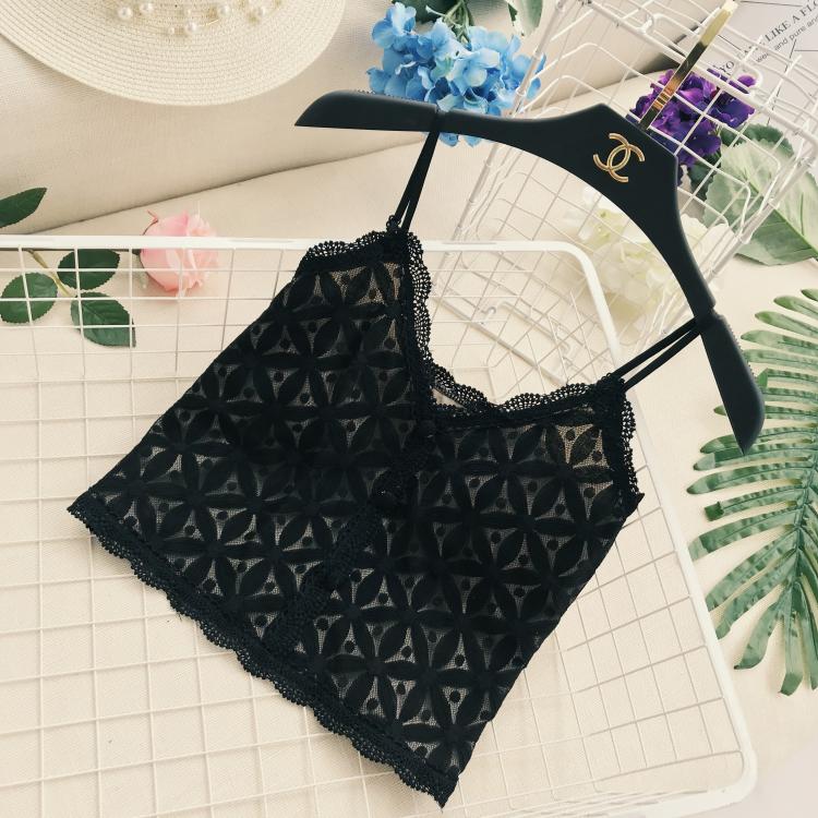 Chic nhẹ nhàng ren hoa V-cổ móc hoa Slim ngắn khí chất hoang dã đáy vest vest hàng đầu shop thời trang nữ