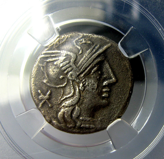 Ancient Roman Silver Coin R05BX4x-Republic Coin-Roman Goddess BC132-3 8g Zhongcheng Rating AU50