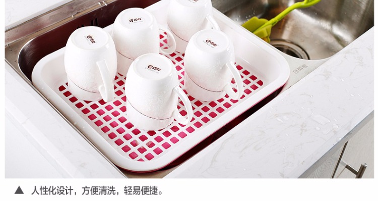 Camellia khay trà nhựa đặt khay hình chữ nhật đặt khay thoát nước đơn giản hộ gia đình tấm lớn sáng tạo bình pha trà giữ nhiệt