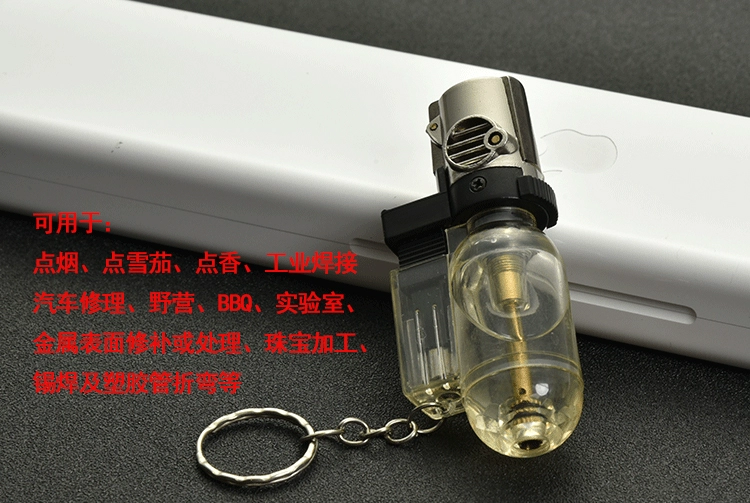 Windproof công suất lớn cơ thể bơm hơi hàn nhỏ ngọn đuốc thẳng vào xì gà nhẹ hơn xì gà moxib phỏng nướng lửa bật lửa độc