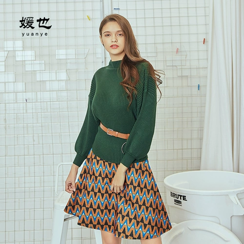 Ретро демисезонная юбка, французский ретро стиль, А-силуэт