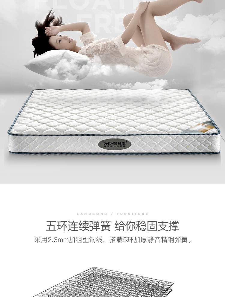 Nệm lò xo liên bang đôi 1,5 m 1,8m kinh tế Simmons ký túc xá nhà phòng ngủ nệm cứng - Nệm nệm lò xo giá rẻ