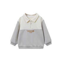TeenieWeenie Kids Bear Childrens Clothing 24 Autumn New Baby Boy Salona Lapel Color Block Sweatshirt