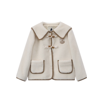 TeenieWeenie Kids 24 autumn and winter new style girls large lapel short sherpa jacket