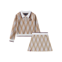 TeenieWeenie Kids Bear Childrens Clothing 24 Autumn New Girls Diamond Knitted Sweater Skirt Set