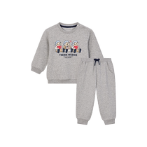 TeenieWeenie Kids 24 spring new baby boy round neck sweatshirt and sweatpants suit