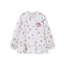 TeenieWeenie Kids 24 new autumn baby girl sweet and cute full printed sweatshirt