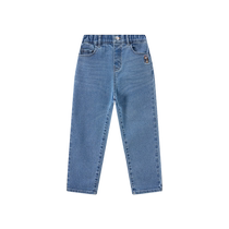 TeenieWeenie Kids 24 autumn and winter new style stretch light warm velvet denim trousers for boys and girls