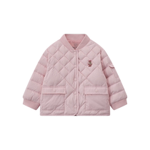 TeenieWeenie Kids 24 autumn and winter new baby girl printed short three-proof down jacket