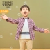 TeenieWeenieKids Bear Bear Wear 2019 Autumn New Boy Áo sơ mi kẻ sọc Quần áo TKYC93802A - Áo sơ mi Áo sơ mi