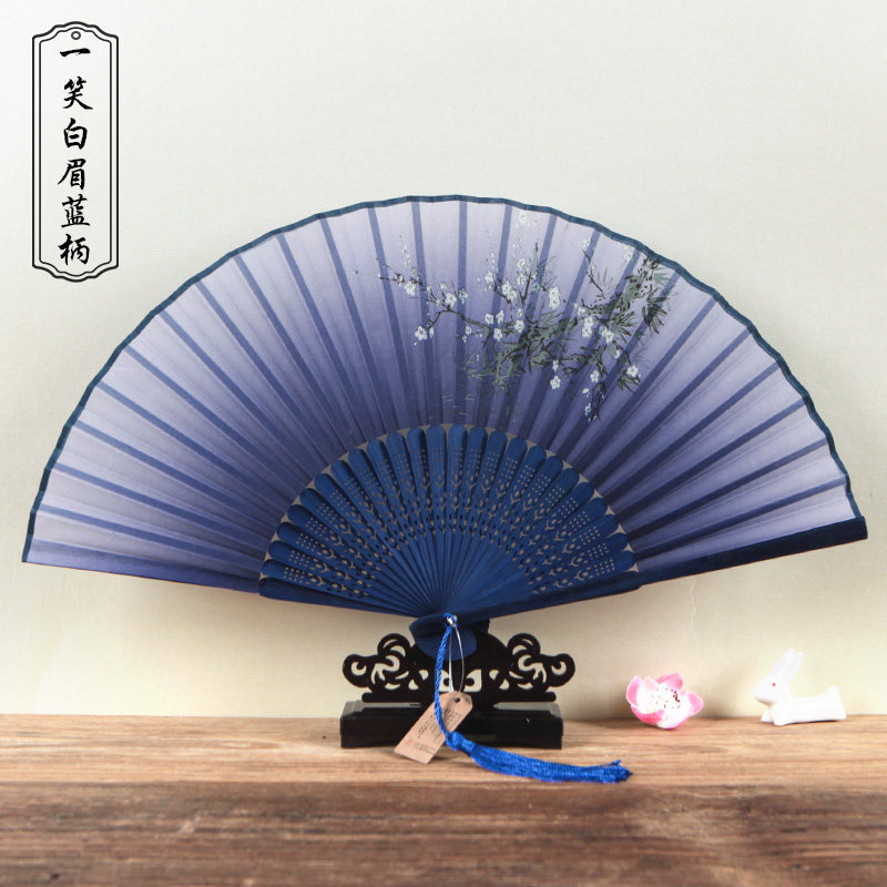 丝艺堂日式折扇中国风女式扇子绢扇樱花和风工艺古风折叠小扇女扇 Tmall Com天猫