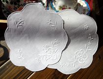 Foreign trade inventory cotton linen embroidery American retro fabric coaster vase vase decorative pad 19CM round fresh value