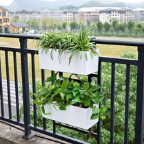 Guardrails Bilateral flower boxes thickened plastic saddle flower pots rectangular green road hanging railing Balcony Pedestrian stairs