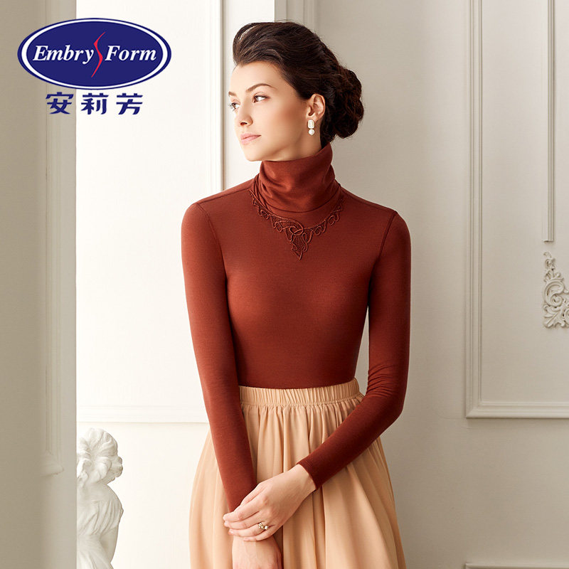 Anlifang Fall Special Cabinet High Collar Long Sleeve Warm Coat Lady Sashimi Cotton Sweatshirt ED00024