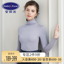 (Q) Annrifon turtleneck seamless solid color warm tops women's autumn and winter slim cotton bottoming sweater ED0285