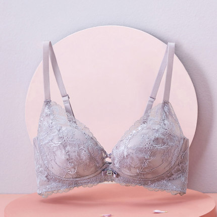 安莉芳列维斯蕾丝无痕无钢圈文胸大胸女薄款聚拢内衣EB1793-tmall.com天猫