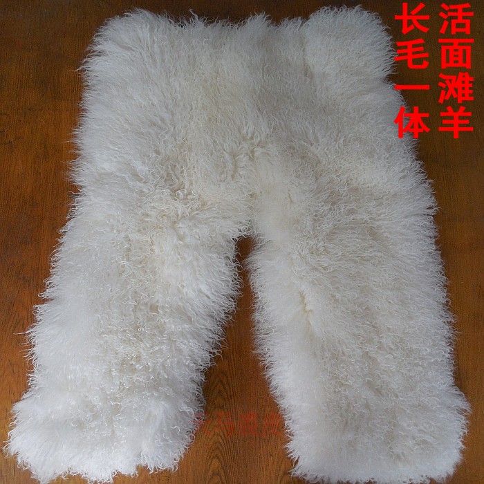 Hai chiếc áo lông cừu bãi biển Ningxia quần len quần da cừu Quần lông nam và nữ quần quần thun nam