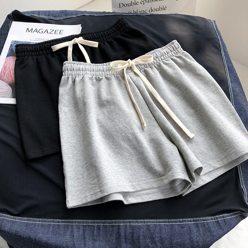 2021 new Korean version shorts women loose casual sports home wearing 100 lap high waist wide leg sleeping pants tightness summer