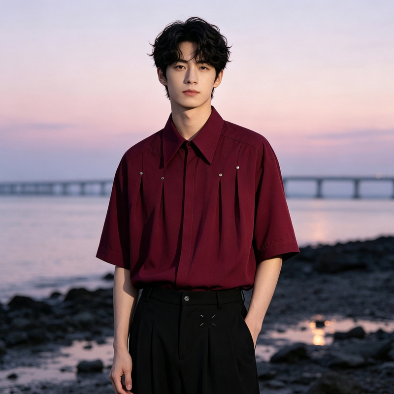 New Chinese Style Men's Spring and Autumn Thin Short-Sleeved Shirt Men's Lapel National Style Shirt Wedding Dress Suit Engagement Suit Men New Chinese Style Men's Spring and Autumn Thin Short-Sleeved Shirt Men's Lapel National Style Shirt Wedding Dress Suit Engagement Suit Men