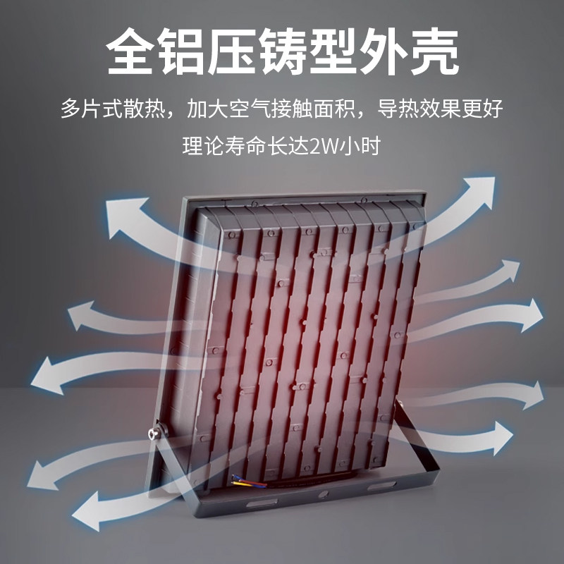 Yaming Led Spotlight Floodlight Waterproof Strong Light Construction Site Factory Workshop Lighting Outdoor Stadium Special Searchlight