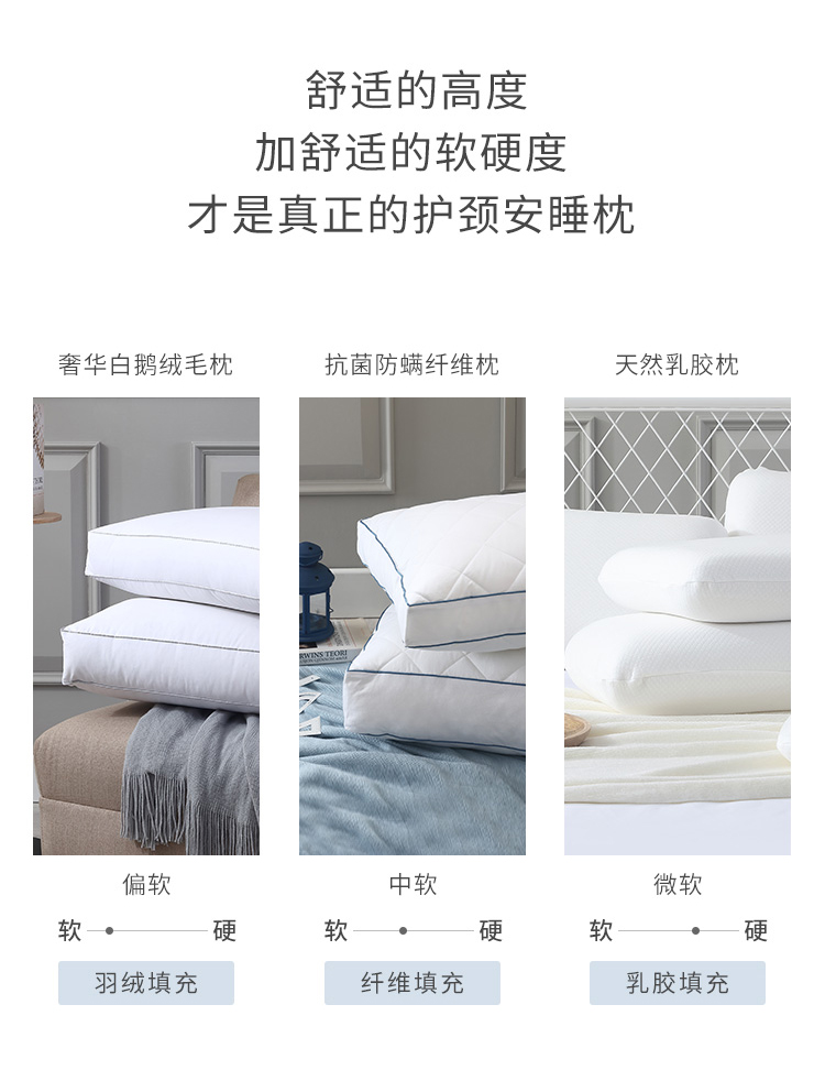 Thần ngủ xuống gối khách sạn năm sao lông ngỗng gối cổ gối lõi đơn gối cổ tử cung - Gối gối tựa đầu ô tô