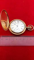 Late Qing Dynasty Antique Engraved Gold Pocket Watch