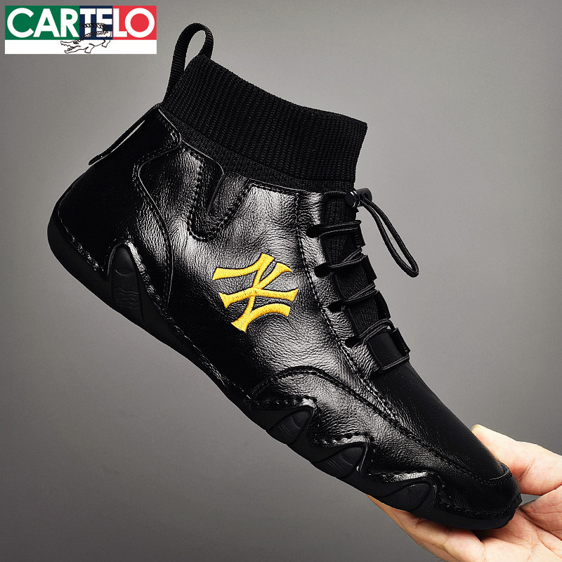 Cartel Crocodile Martin Boots Men's Spring 2026 New High-Top Men's Shoes Snow Work Boots Men's Leather Shoes