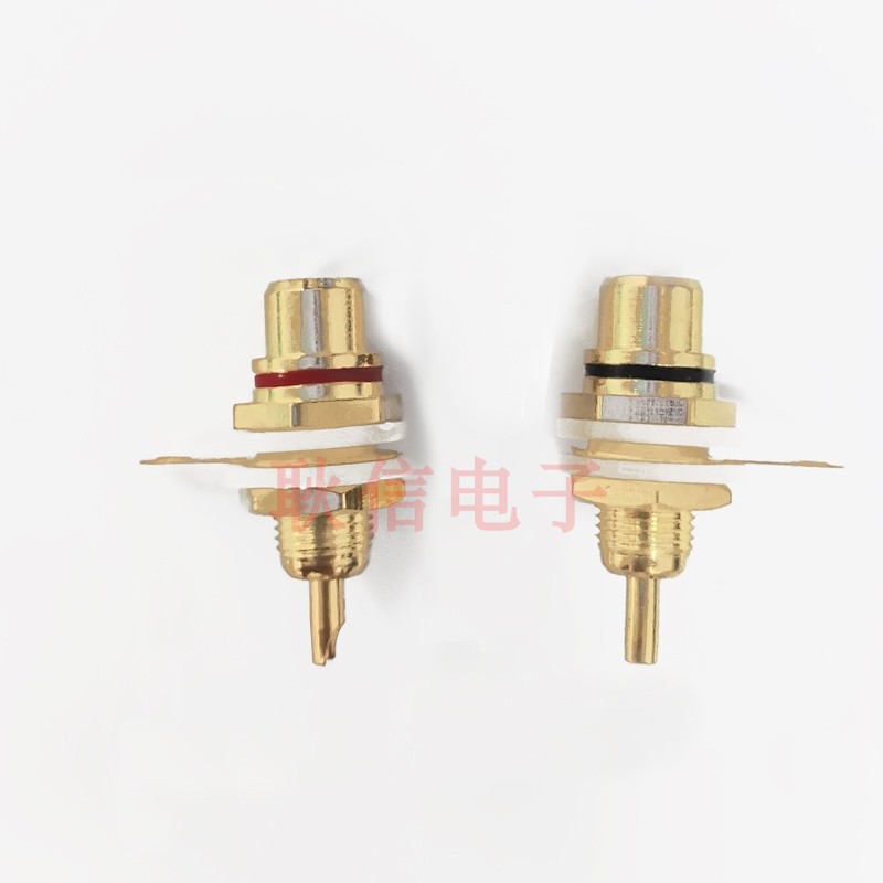 Pure Copper Gilded Lotus Socket RCA Seat Audio Socket Lotus Mother Lotus Mother Lotus Seat RCA