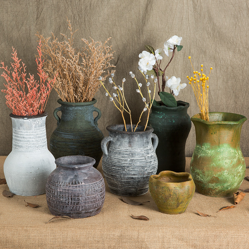 To embellish POTS 19 yuan [4] the old running the mage, coarse pottery fleshy art flower pot in clay mud restoring ancient ways is the living room