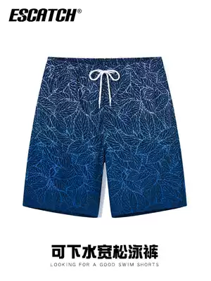 Beach pants men's loose quick-drying can go into the water five-point flower shorts shorts seaside vacation anti-embarrassment hot spring swimming trunks