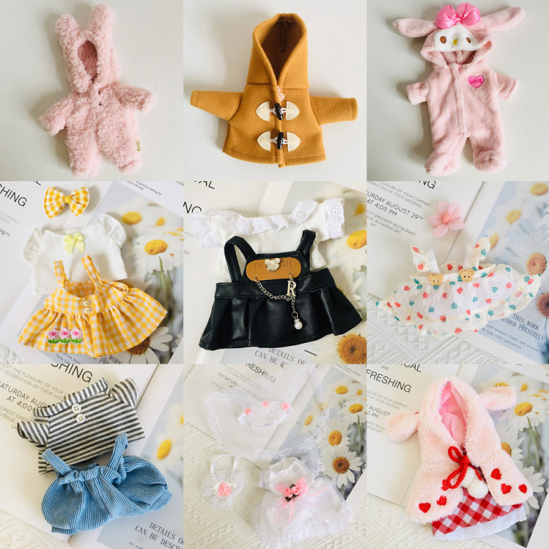 Lena Jointed Bear Clothes 20cm Doll Clothes Handmade Student Skirt Jumpsuit Set Small Teddy Bear Doll Outfit Replacement