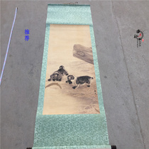 Retro State painting ancient painting landscape figures Celebrity Calligraphy Imitation Ancient Character Painting Parlor Painting Living Room Hanging Painting Has Been Framed