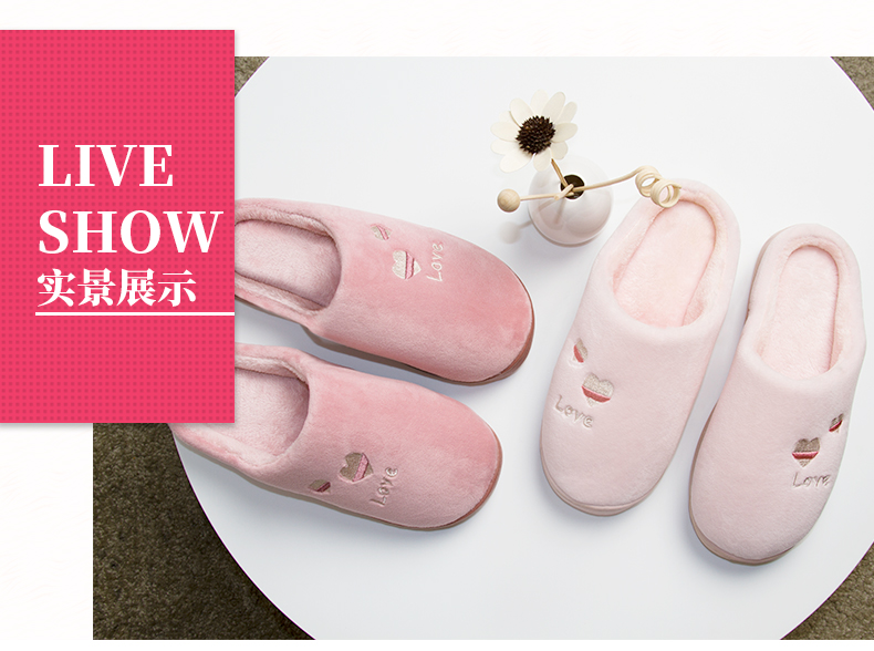 Mùa đông trong nhà dép nhà cotton vài nhà dễ thương giày độn bông sang trọng đàn ông nặng có đáy và phụ nữ túi với dép đi trong phim hoạt hình - Trang chủ dép đi trong nhà