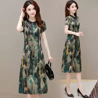 Republic of China wind constant dress this year popular lady age age cheongsam modified version female 2021 summer New