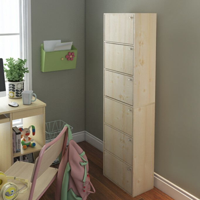 Minimalist modern floating window bookcase with door storage collection Housed lattice wooden multilayer shelf Easy small cabinet