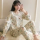 Đồ ngủ nữ mùa xuân, thu đông cotton dài tay phong cách hàn quốc tươi trẻ dễ thương sinh viên plus size phục vụ tại nhà bộ đồ hai mảnh mùa hè - Cha mẹ và con