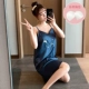 Bộ đồ ngủ có đệm ngực phụ nữ mùa hè băng lụa dễ thương phim hoạt hình dễ thương vịt dễ thương dịch vụ tại nhà mùa hè bộ đồ ngủ địu mỏng rời - Đêm đầm