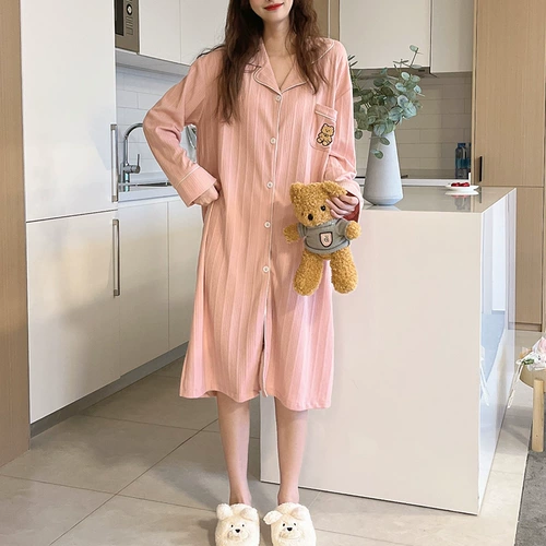 Длинный кардиган, пижама, хлопковая осенняя юбка, демисезонный тонкий лонгслив для школьников, средней длины