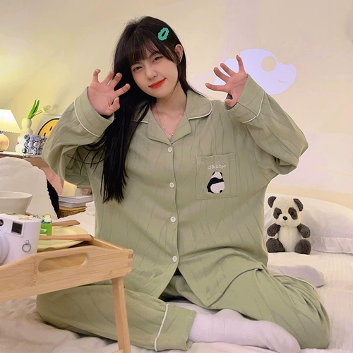 Лонгслив, пижама, весенний осенний демисезонный хлопковый комфортный комплект, популярно в интернете, 2025 года
